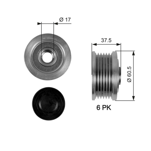 Generatorfreilauf Gates OAP7048 Drivealign® für Alfa Romeo Fiat Lancia