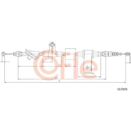 Seilzug Feststellbremse Cofle 12.0101 für Alfa Romeo Hinten Rechts