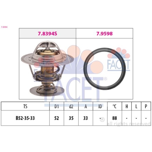 Thermostat Kühlmittel Facet 7.8394 Made In Italy - Oe Equivalent für Ford Mazda