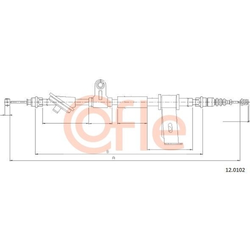 Seilzug Feststellbremse Cofle 12.0102 für Alfa Romeo Hinten Links