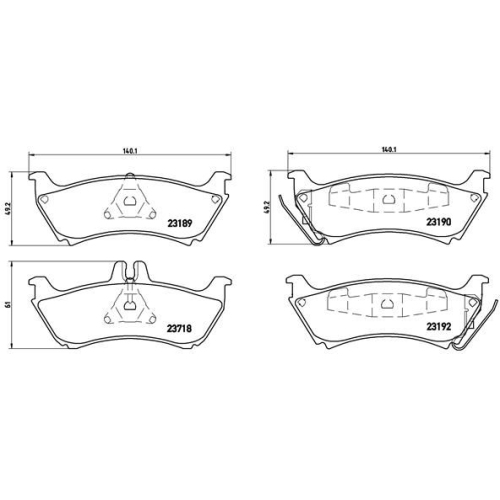 Bremsbelagsatz Scheibenbremse Brembo P50044 Prime Line für Mercedes Benz