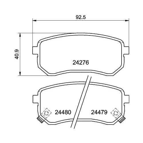 Bremsbelagsatz Scheibenbremse Hella Pagid 8DB 355 006-581 für Hyundai Kia