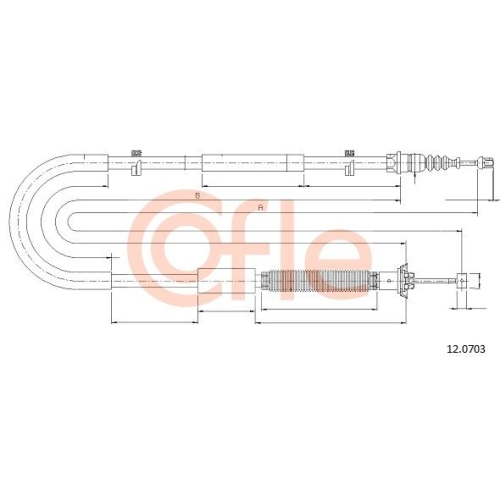Seilzug Feststellbremse Cofle 12.0703 für Fiat Hinten Links