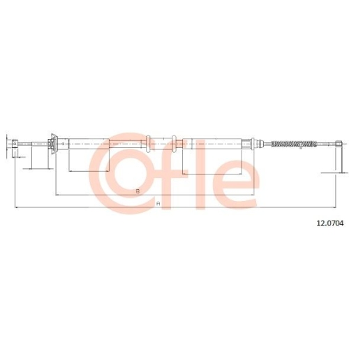 Seilzug Feststellbremse Cofle 12.0704 für Fiat Lancia Hinten Links Rechts