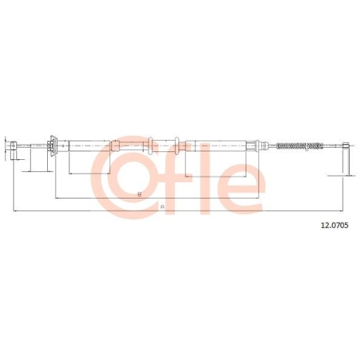 Seilzug Feststellbremse Cofle 12.0705 für Fiat Lancia Hinten Links Rechts