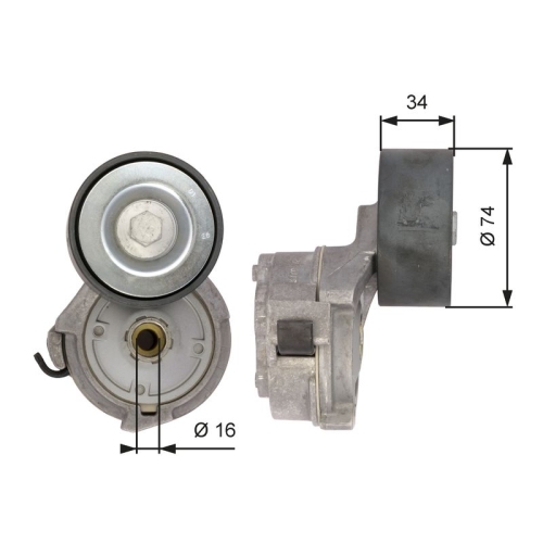 Riemenspanner Keilrippenriemen Gates T38559 Fleetrunner™ für Mercedes Benz