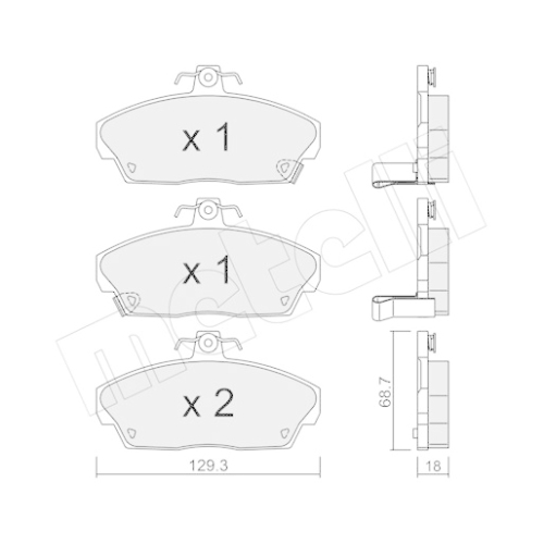 Bremsbelagsatz Scheibenbremse Metelli 22-0174-0 für Honda Rover Vorderachse