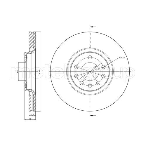 Metelli 2X Bremsscheibe Vorderachse für Opel Saab