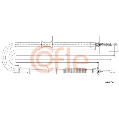 Seilzug Feststellbremse Cofle 12.0707 für Fiat Hinten Links Rechts