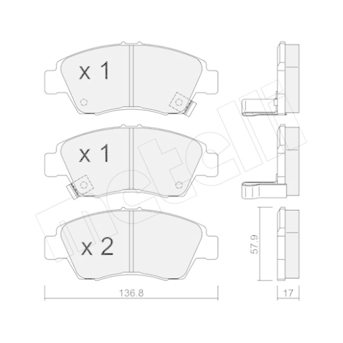 Bremsbelagsatz Scheibenbremse Metelli 22-0175-0 für Honda Vorderachse