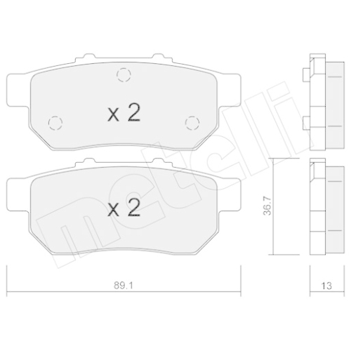 Bremsbelagsatz Scheibenbremse Metelli 22-0176-0 für Honda Hinterachse