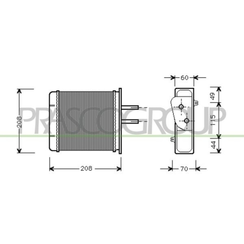 Wärmetauscher Innenraumheizung Prasco FT132H001 Prascoselection für Fiat Lancia