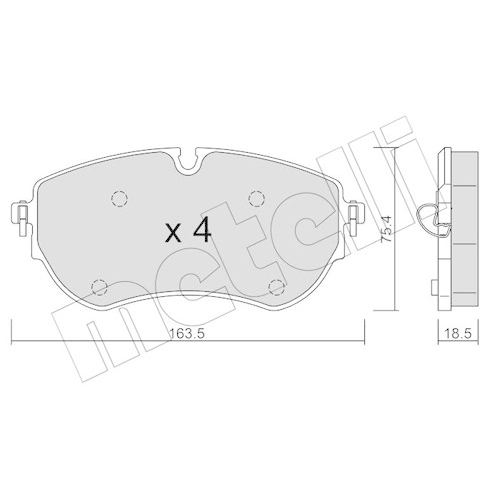 Bremsbelagsatz Scheibenbremse Metelli 22-1172-1 für VW Vorderachse