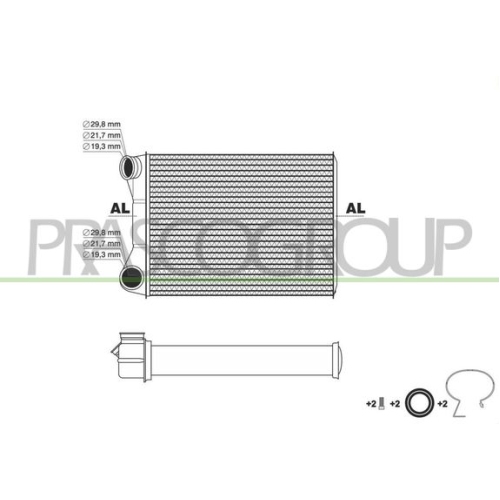 Wärmetauscher Innenraumheizung Prasco FT133H002 Prascoselection für Fiat