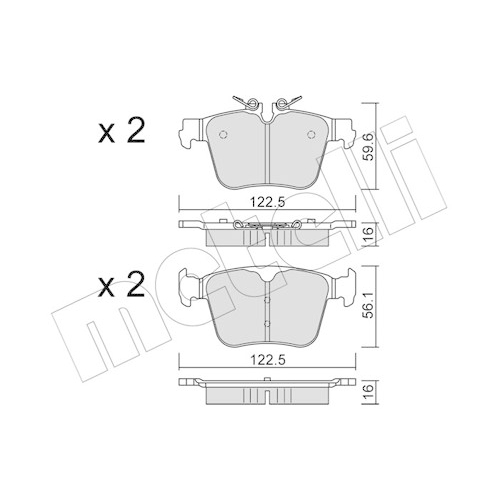 Bremsbelagsatz Scheibenbremse Metelli 22-1329-0 für Volvo Hinterachse