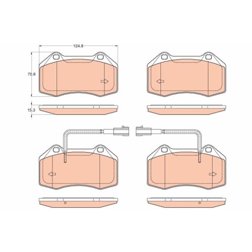 Bremsbelagsatz Scheibenbremse Trw GDB2045 für Alfa Romeo Fiat Abarth Vorderachse