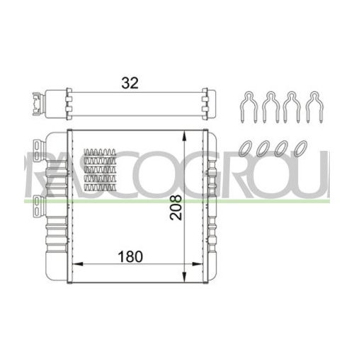 Wärmetauscher Innenraumheizung Prasco OP017H005 Prascoselection für Opel