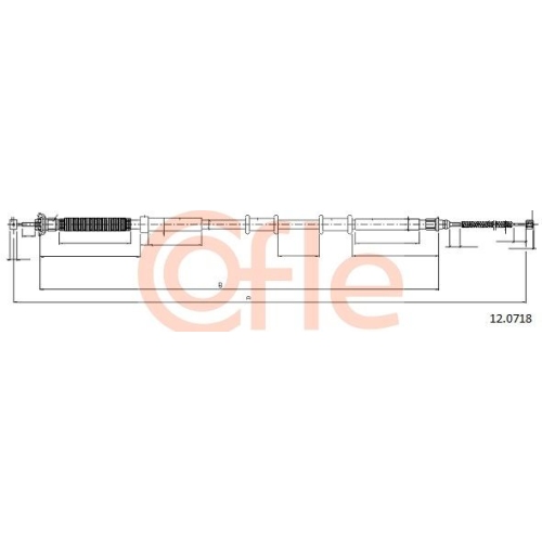 Seilzug Feststellbremse Cofle 12.0718 für Fiat Hinten Rechts