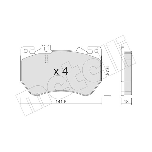 Bremsbelagsatz Scheibenbremse Metelli 22-1358-0 für Mercedes Benz Mercedes Benz