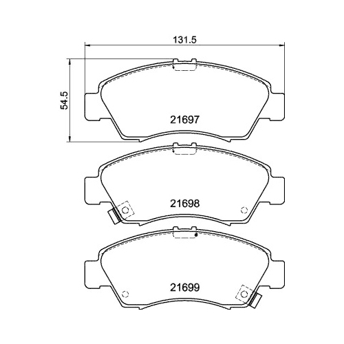 Bremsbelagsatz Scheibenbremse Hella Pagid 8DB 355 016-521 für Honda Isuzu Nissan