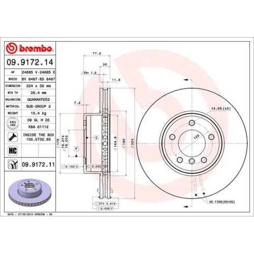 2X Brembo Bremsscheibe Vorderachse Prime Line - Uv Coated für Bmw