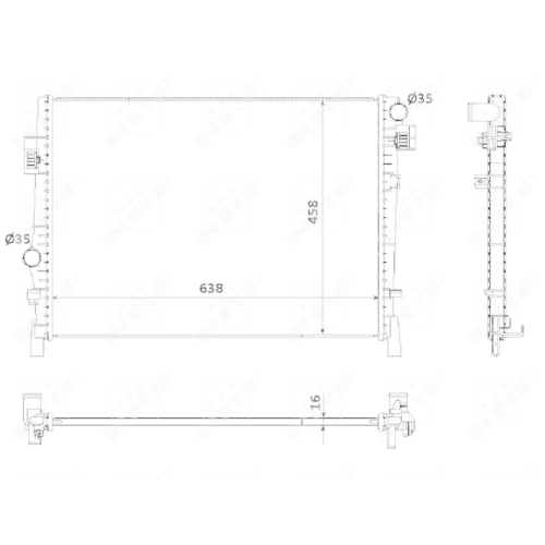 Kühler Motorkühlung Nrf 53901 für Chrysler Dodge Fiat