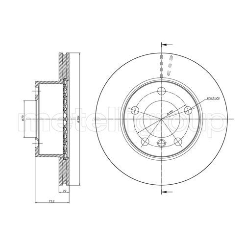 Metelli 2X Bremsscheibe Vorderachse für Bmw