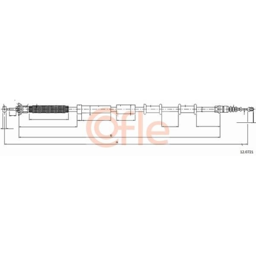 Seilzug Feststellbremse Cofle 12.0721 für Alfa Romeo Fiat Hinten Links