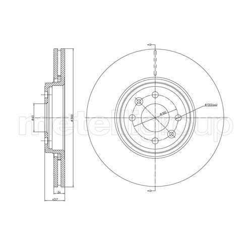 Metelli 2X Bremsscheibe Vorderachse für Renault