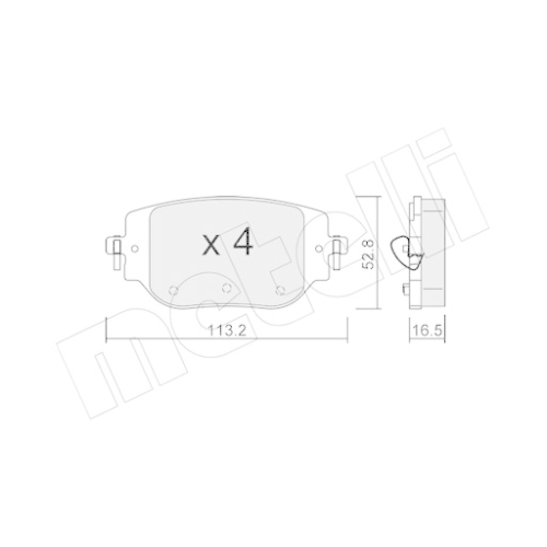 Bremsbelagsatz Scheibenbremse Metelli 22-1346-0 für Peugeot Toyota Hinterachse