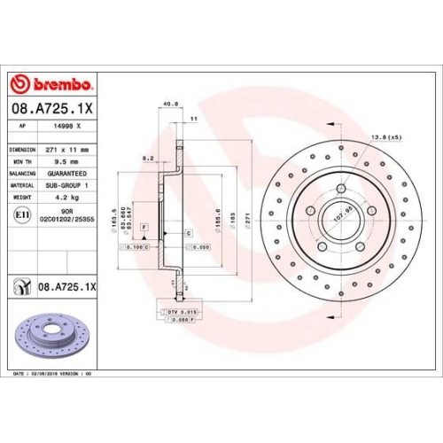 2X Brembo Bremsscheibe Xtra Line - Xtra für Ford Ford Asia & Oceania