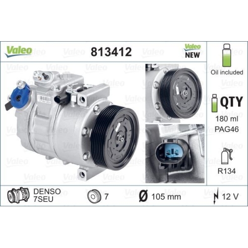 Kompressor Klimaanlage Valeo 813412 Valeo Core-flex für Bmw Bmw (brilliance)