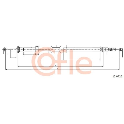 Seilzug Feststellbremse Cofle 12.0726 für Fiat Abarth Hinten Rechts