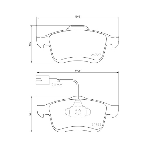 Bremsbelagsatz Scheibenbremse Hella Pagid 8DB 355 024-691 für Chrysler Fiat Opel