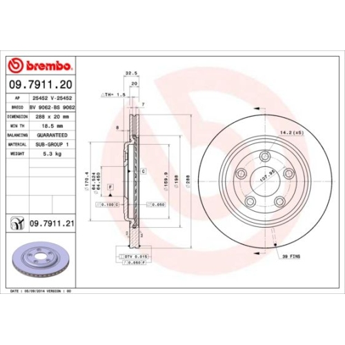 2X Brembo Bremsscheibe Prime Line - Uv Coated für Daimler Jaguar