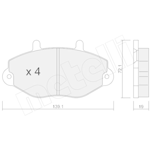 Bremsbelagsatz Scheibenbremse Metelli 22-0195-0 für Ford Vorderachse