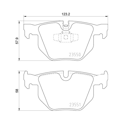 Bremsbelagsatz Scheibenbremse Hella Pagid 8DB 355 011-801 für Bmw Hinterachse