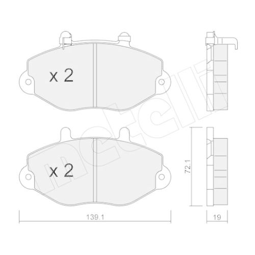 Bremsbelagsatz Scheibenbremse Metelli 22-0195-1 für Ford Vorderachse