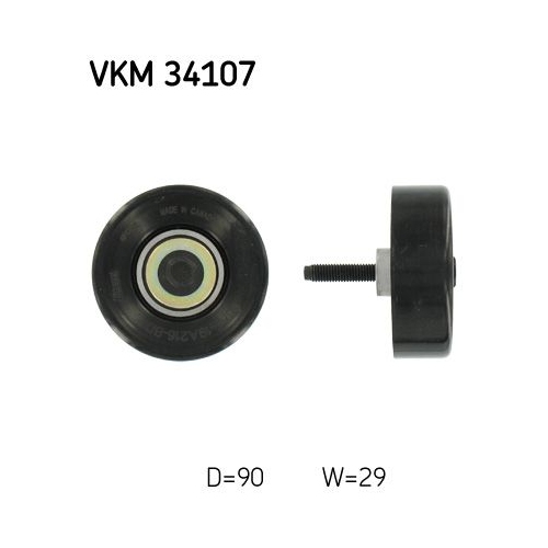 Umlenk /führungsrolle Keilrippenriemen Skf VKM 34107 für Ford Mitte Rechts Unten