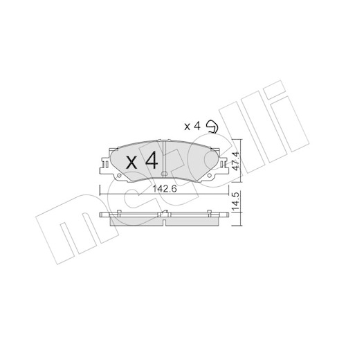 Bremsbelagsatz Scheibenbremse Metelli 22-1402-0 für Toyota