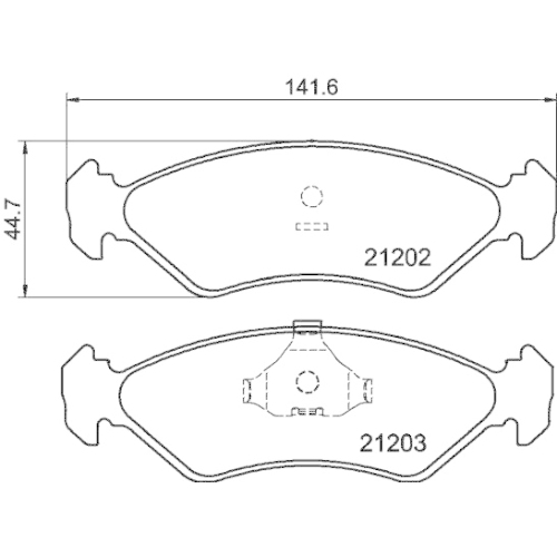 Bremsbelagsatz Scheibenbremse Hella Pagid 8DB 355 007-391 für Ford Vorderachse