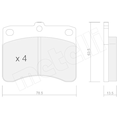 Bremsbelagsatz Scheibenbremse Metelli 22-0201-0 für Daihatsu Piaggio Vorderachse