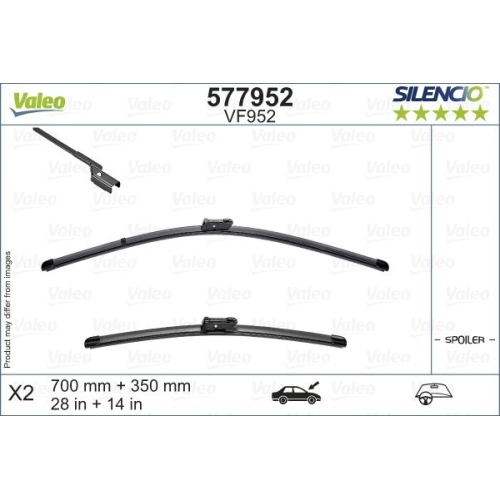 Wischblatt Valeo 577952 Silencio Flat Blade Set für Ford Vorne