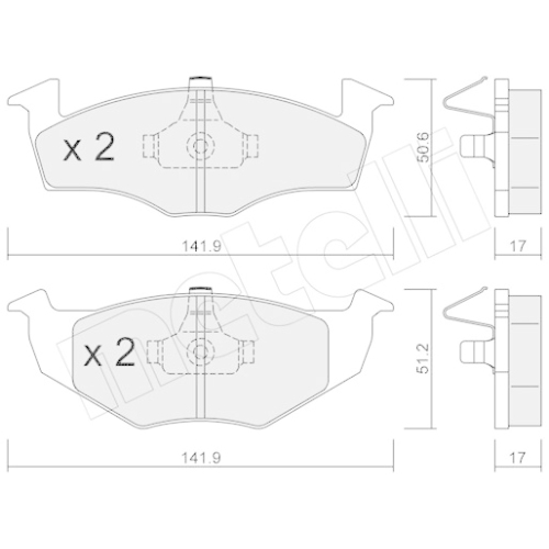 Bremsbelagsatz Scheibenbremse Metelli 22-0206-0 für Seat Skoda VW Vorderachse