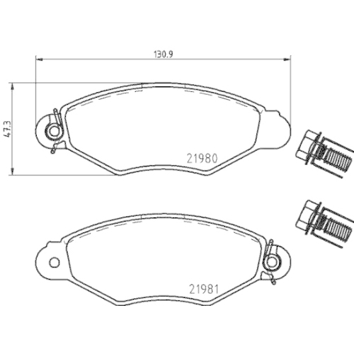 Bremsbelagsatz Scheibenbremse Hella Pagid 8DB 355 019-311 für Citroën Fiat