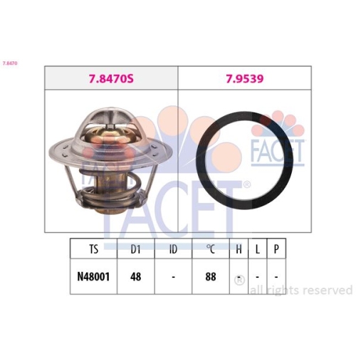 Thermostat Kühlmittel Facet 7.8470 Made In Italy - Oe Equivalent für Ford