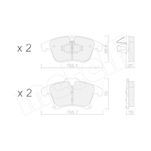 Bremsbelagsatz Scheibenbremse Metelli 22-1039-1 für Ford Vorderachse