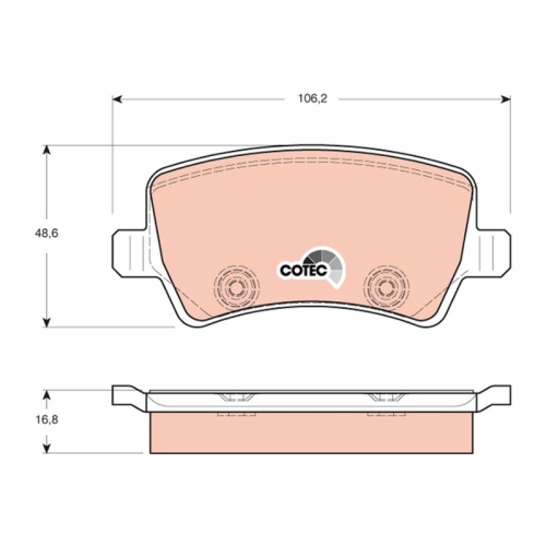 Brake Pad Set Disc Brake Trw GDB1685 Cotec for Ford Volvo Land Rover Rear Axle