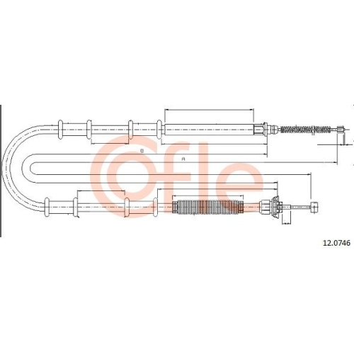 Seilzug Feststellbremse Cofle 12.0746 für Fiat Opel Hinten Links Rechts