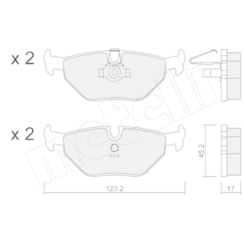 Bremsbelagsatz Scheibenbremse Metelli 22-0210-0 für Bmw Hinterachse